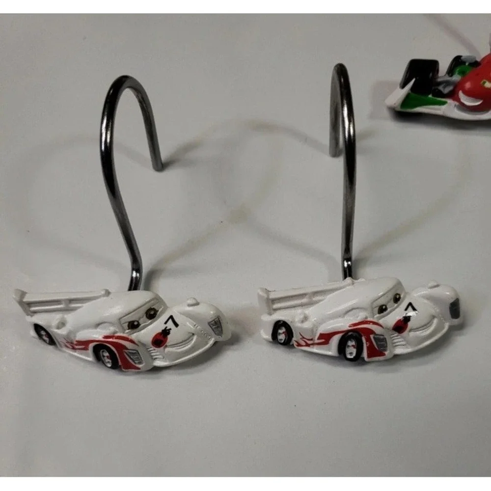 Disney Pixar Cars Jay Franco Set 12 Shower Curtain Hooks Lightning McQueen Mater